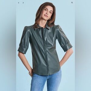 Alice Pleather Shirt by Tyler Boe